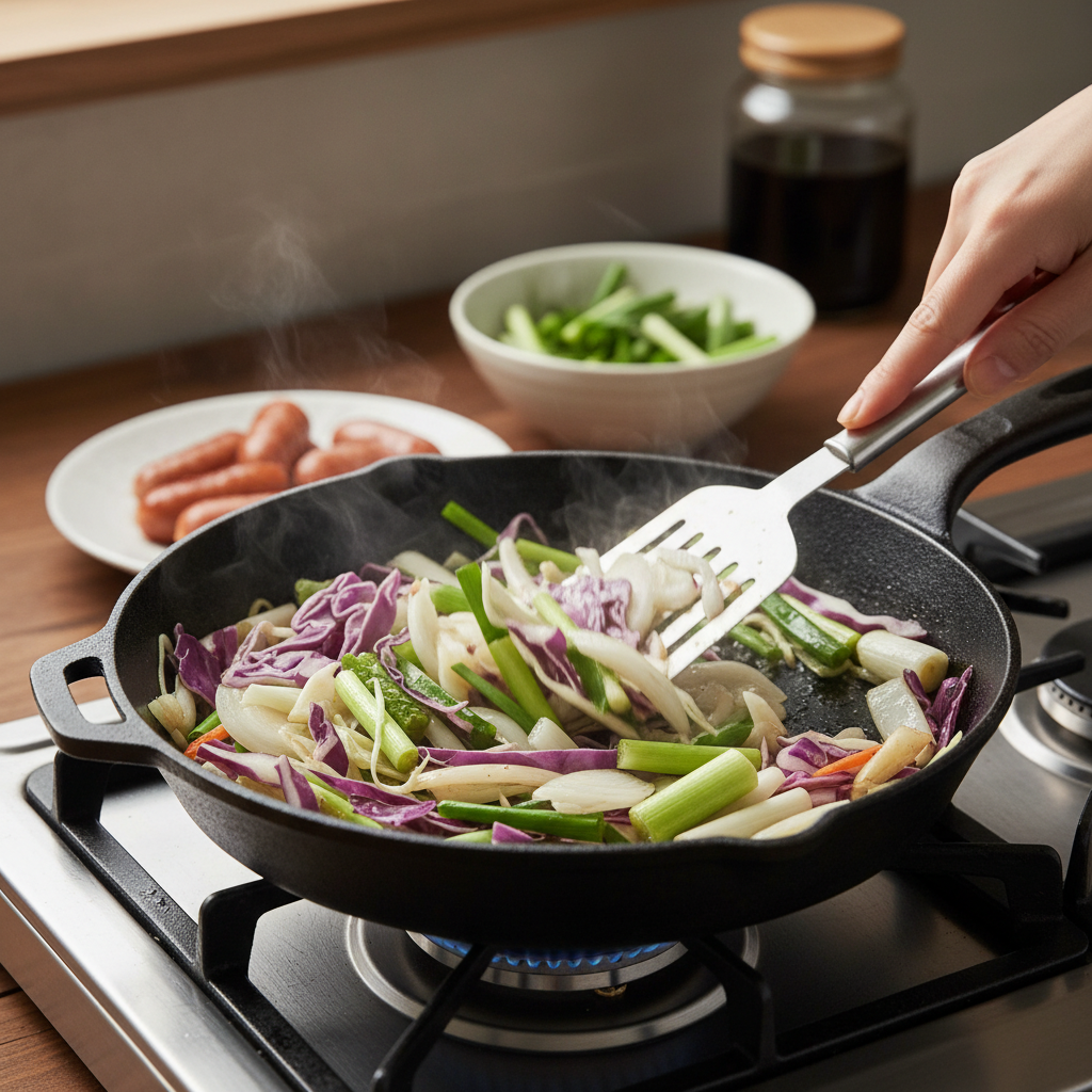 단단한 채소 볶기