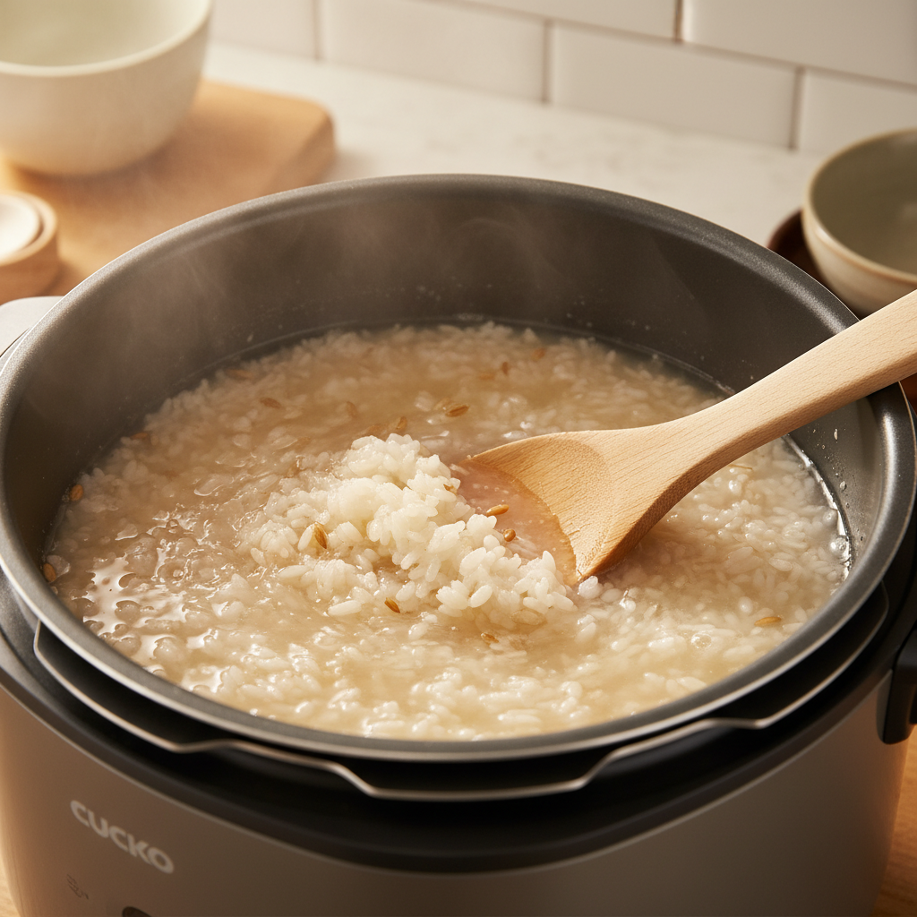 엿기름물과 밥 혼합