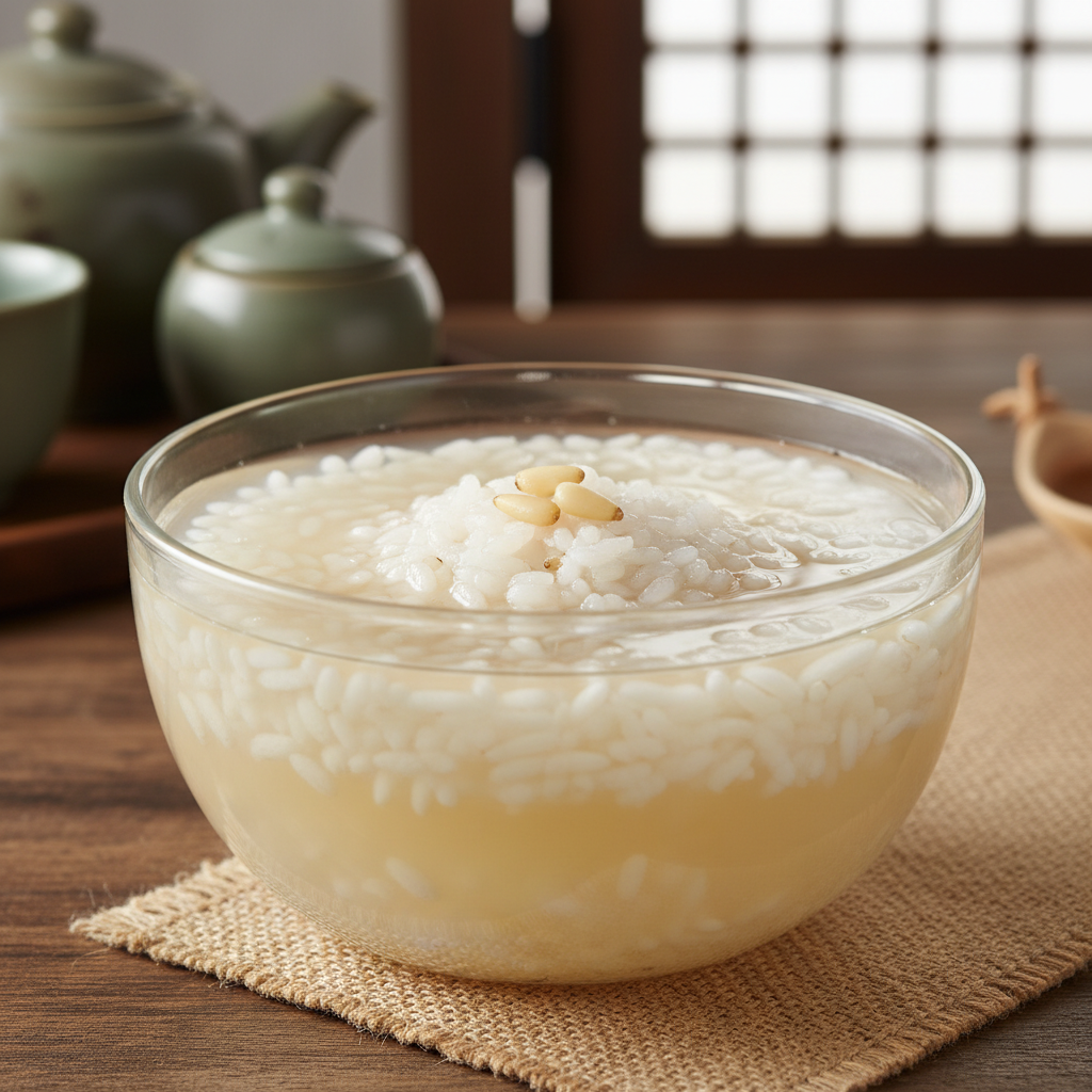 밥알 건져내고 끓이기